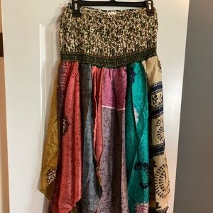 Multicolor skirt that can be worn as a top as well.